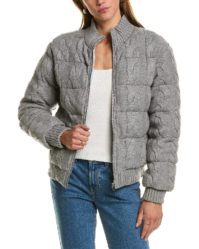 Central Park West Aubrey Cable Puffer Jacket Herringbone Jacket Checkered Jacket Solid Jacket