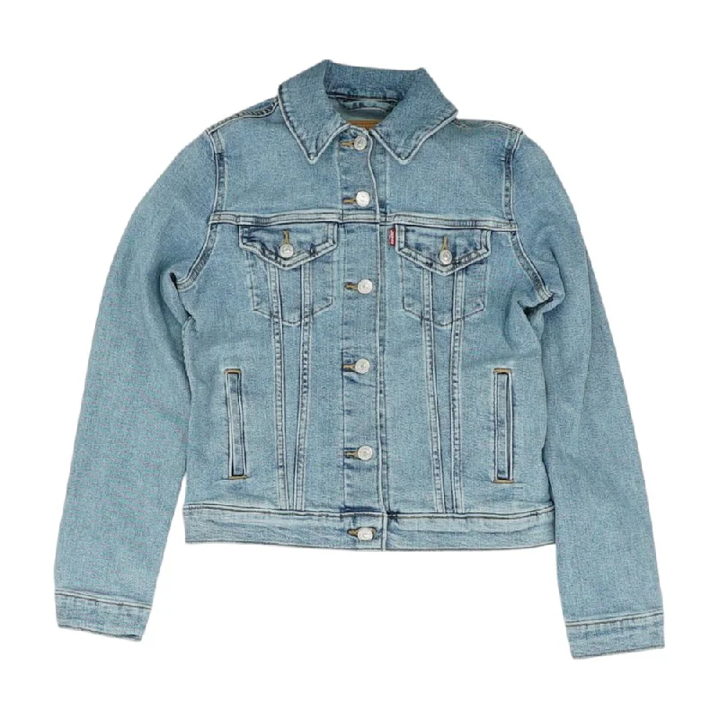 Blue Solid Denim Jacket Faux Fur Fabric Real Fur Fabric Shearling Fabric