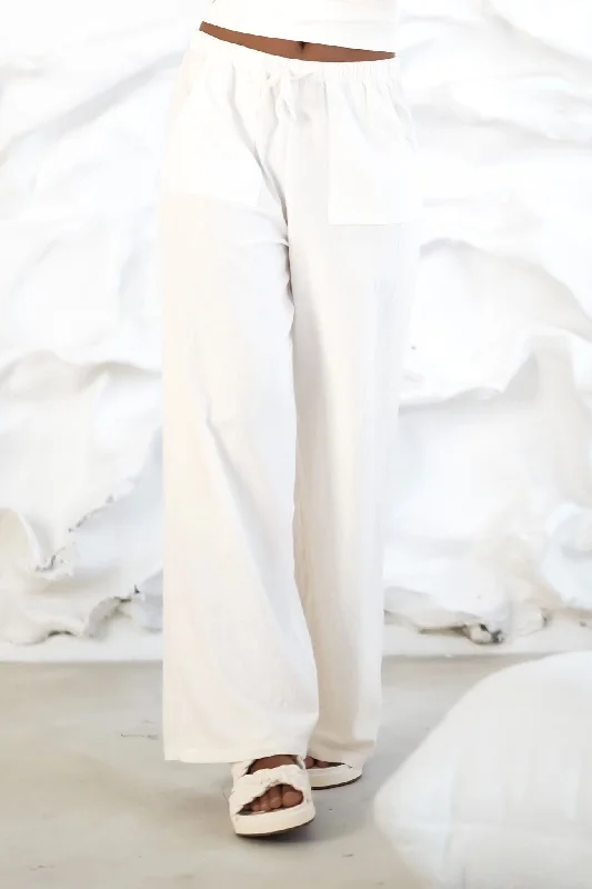 Elijah Beach Pant White Sleek Black Pants