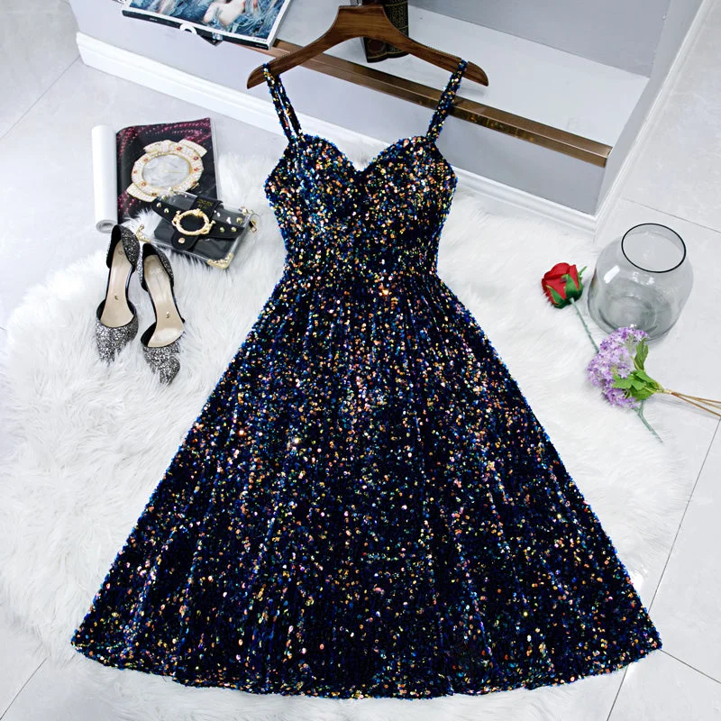 Sparkling sequins short prom dress party dress  8207 Tunics Chic elegant