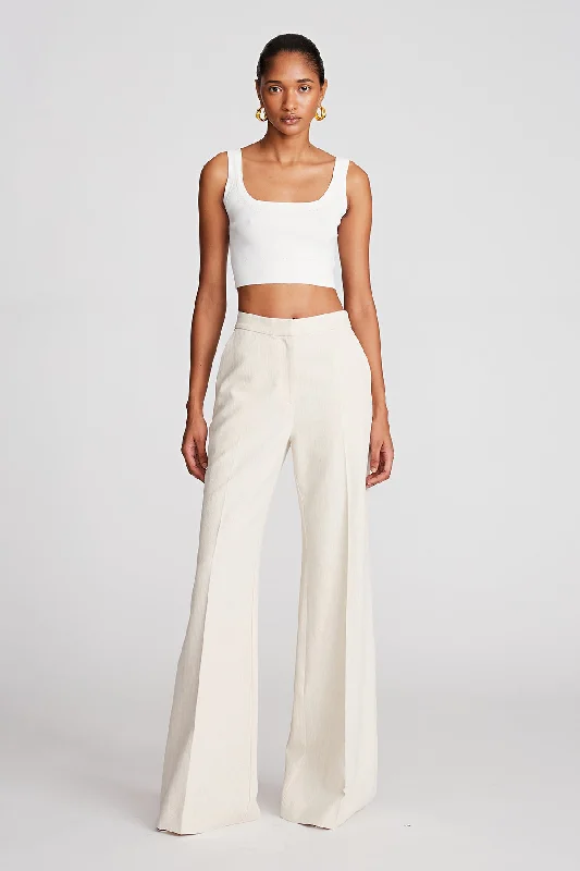 Zoya Pant In Linen Suiting Trendy Tapered Pants