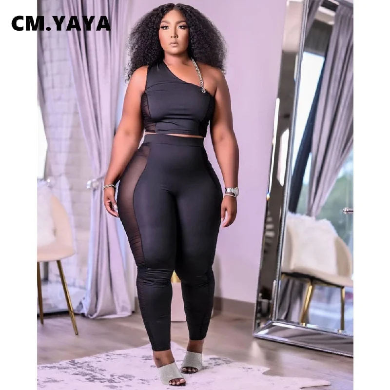 Top & Side Mesh Pants Elegant Dress Pants