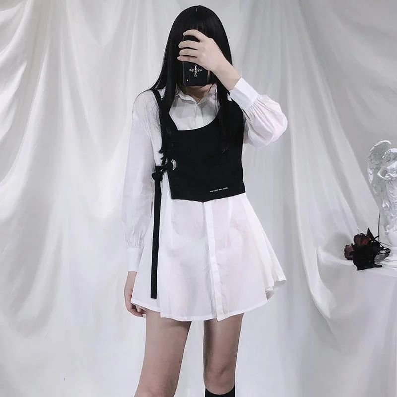 Women's Casual Long Shirts Dresses With Asmmetric Tank Tops cropped tank top