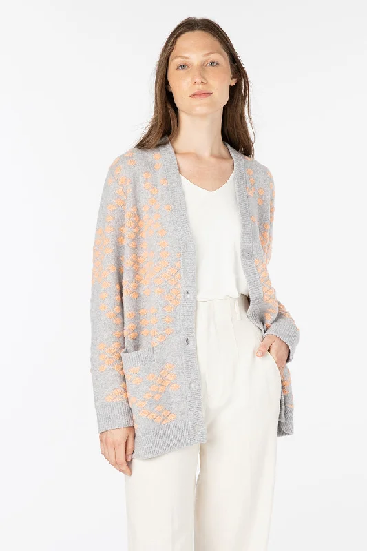 Kinross Cashmere Loop Stitch Cardigan Oversized Loose Flowy