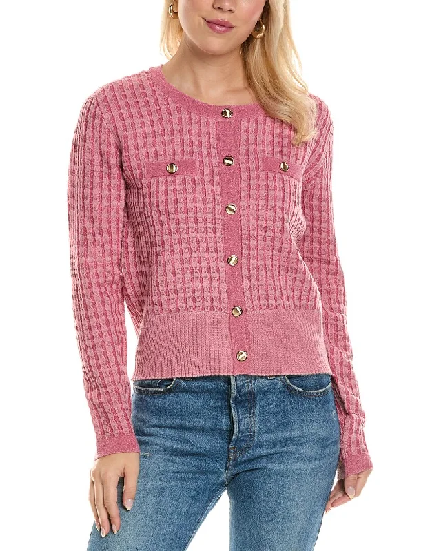 Joseph A. Waffle Stitch Cardigan Slim Fit Regular Fit Oversized