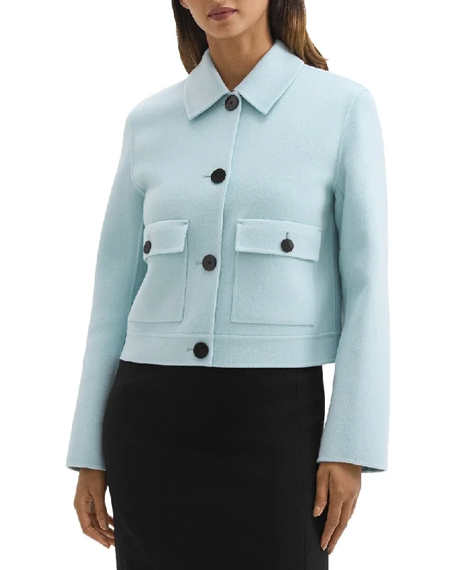 Theory Wool & Cashmere-Blend Jacket Satin Fabric Silk Fabric Chiffon Fabric