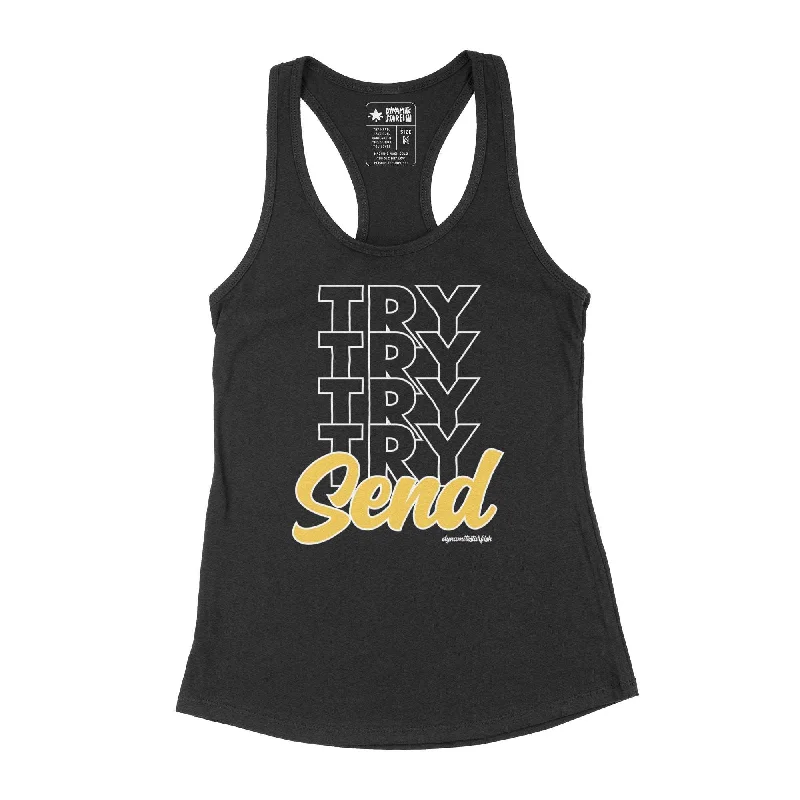 Try and Send — Women's Racerback Rock Climbing Tank mint tank top