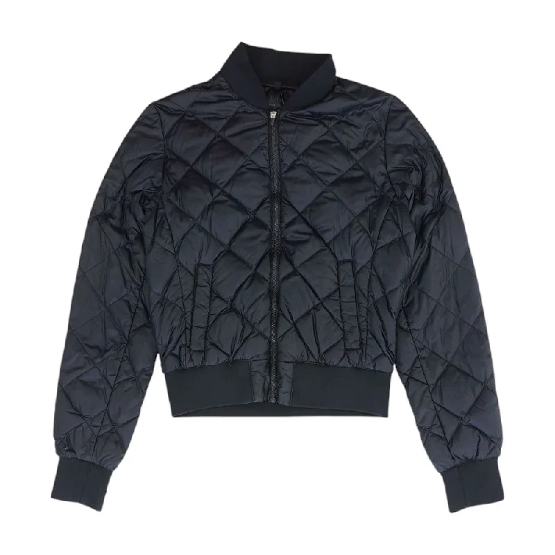 Navy Solid Puffer Jacket Insulated Jacket Fitted Jacket Loose Jacket