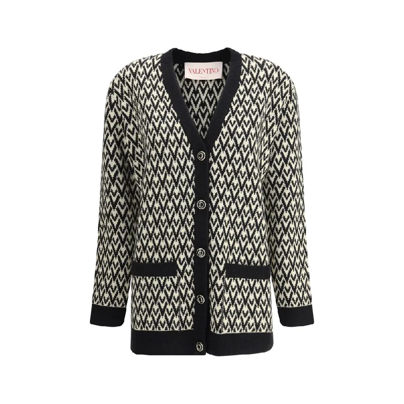 Valentino V Women's Cardigan Crew Neck V-Neck Turtle Neck