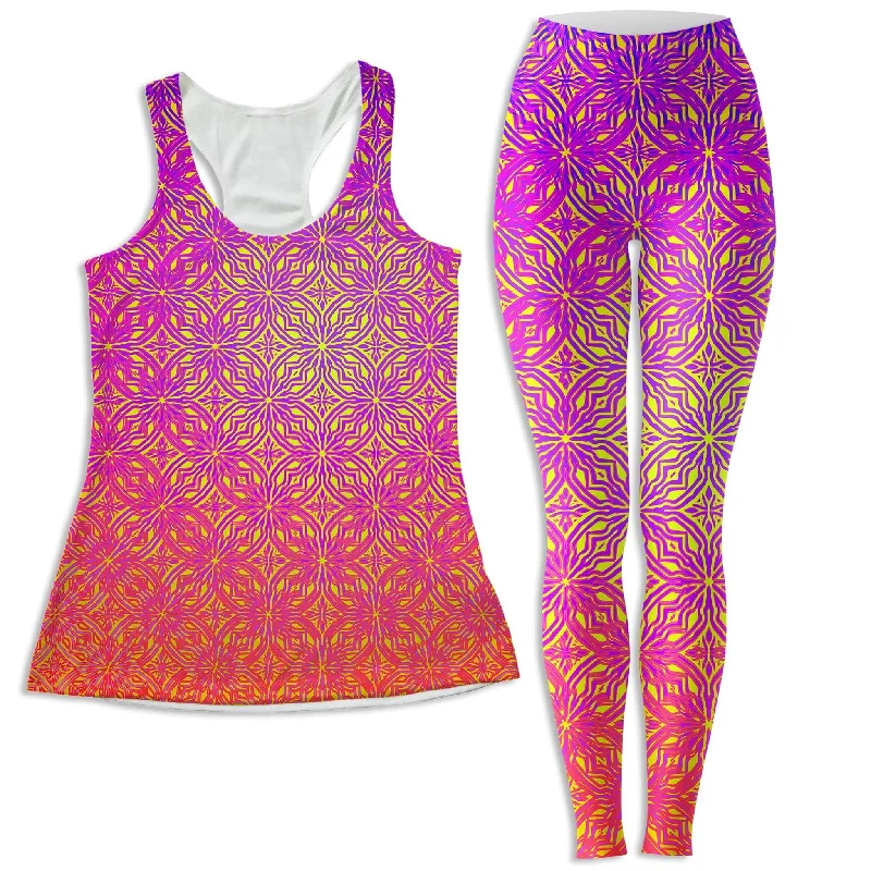 Psy Mosik Starburst Women's Tank and Leggings Combo bright tank top