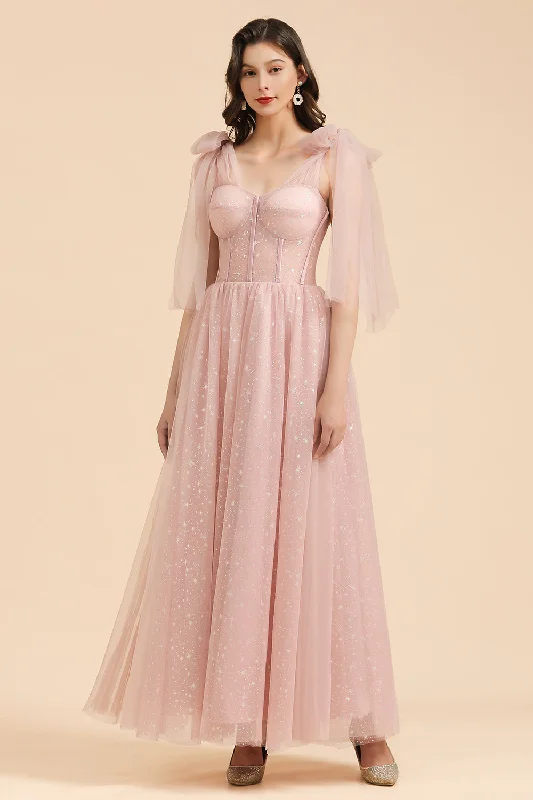 Gorgeous Puffy Sleeves Sparkly Aline Evening Party Dress Chiffon Floor Length Prom Dress Tunics Corduroy durable