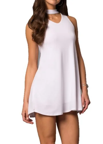 JUNIOR'S MINI PARTY DRESS WITH CHOKER NECKLINE Bodycon Fitted Nightout