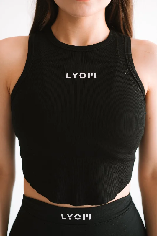 LYOM™ Soft Active Tank - Black v-neck tank top