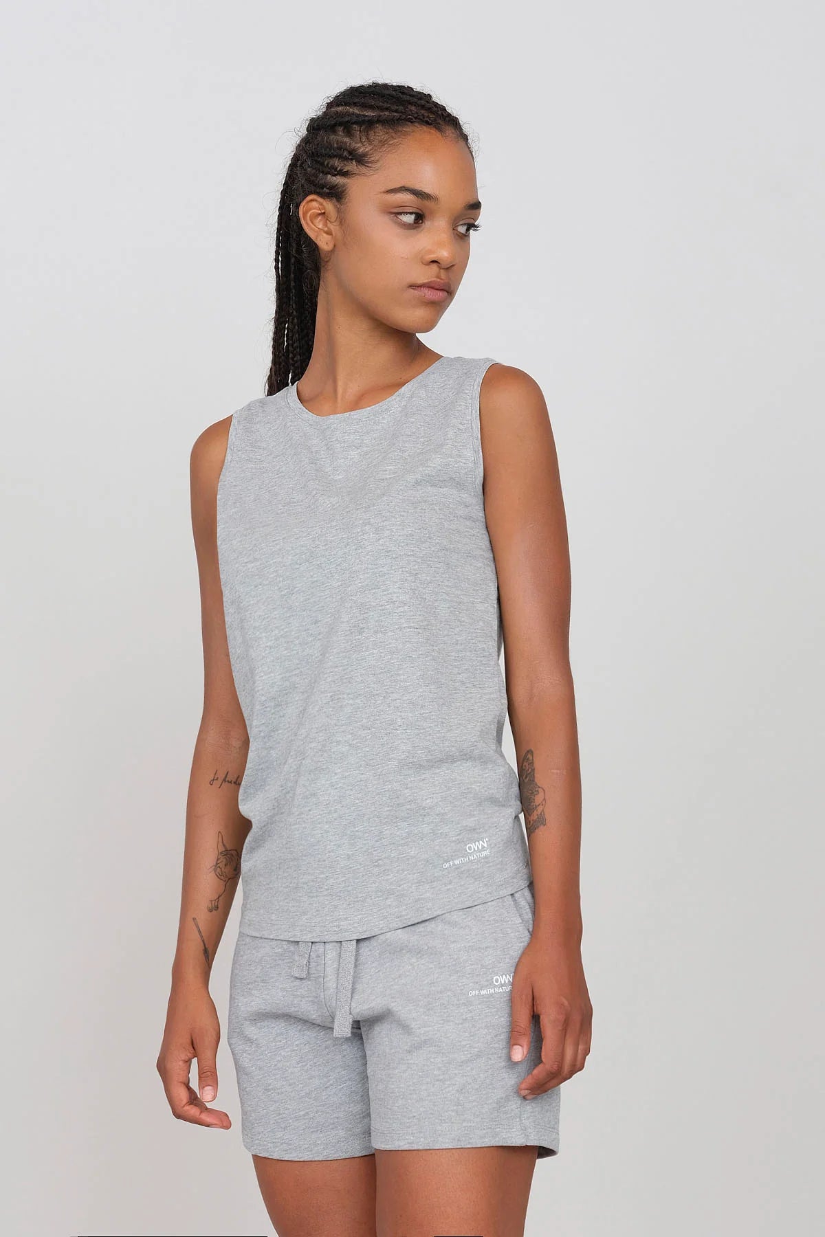 Women's Tank Top Grey ribbed tank top
