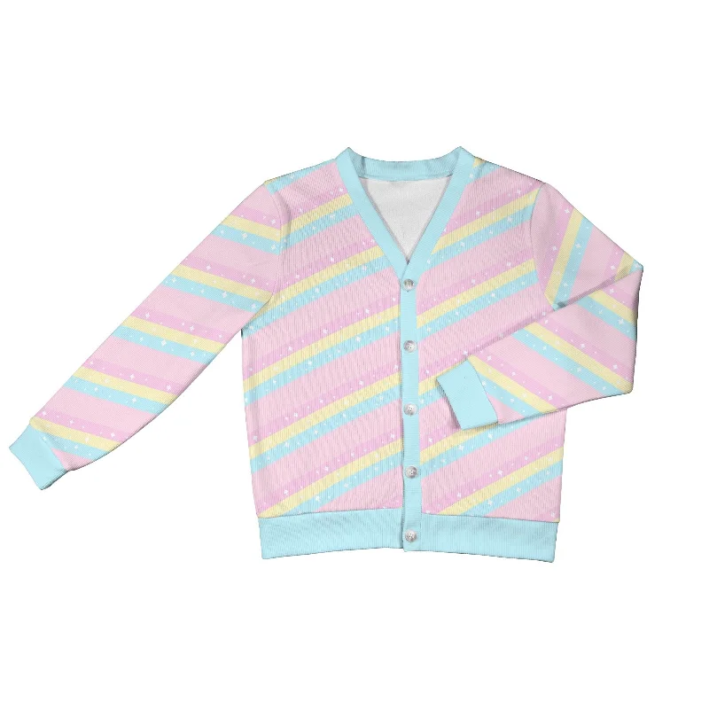 Teatime Fantasy Pink Women's Ribbed Button Up Cardigan Soft Cozy Warm