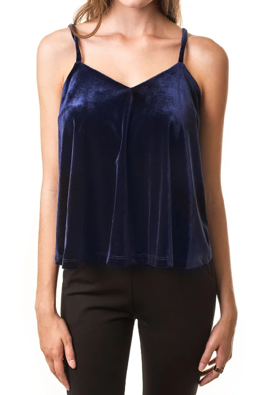 Blue Velvet Cropped Tank breathable tank top