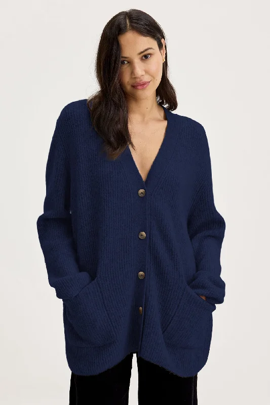 BRITT CARDIGAN Notch Collar Peter Pan Collar Cowl Neck