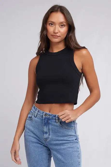 Silent theory frida tank - black slim fit tank