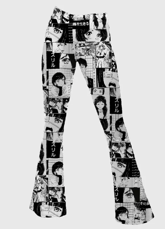 No Drama Manga Flare Pants Classic Bootcut Trousers