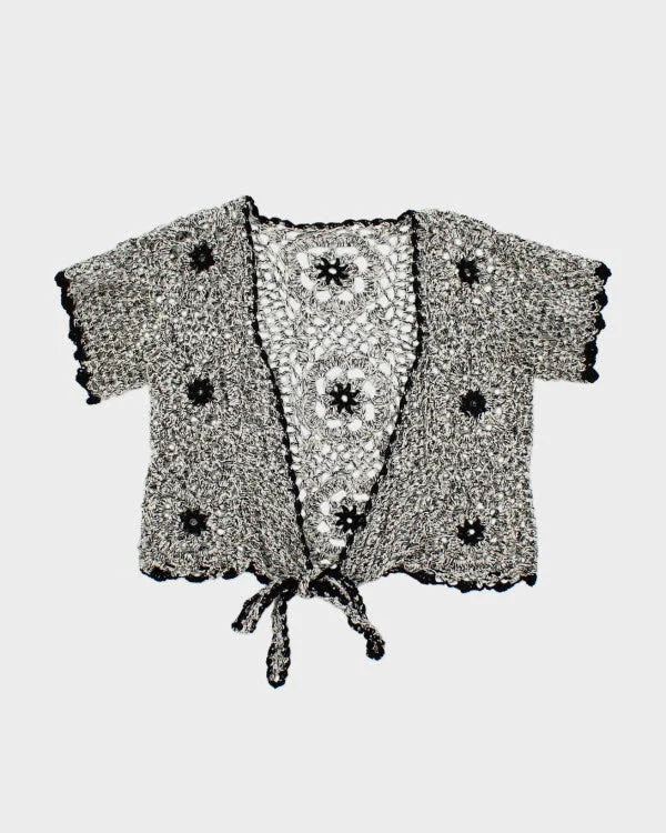 Y2k 00s Open Knit Cardigan - S Oversized Loose Flowy