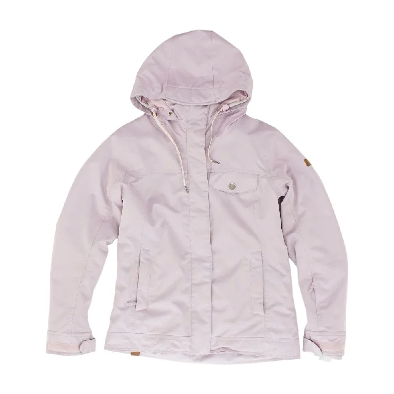 Lavender Solid Puffer Jacket Stand-Up Collar Roll-Neck Collar Turtle Neck