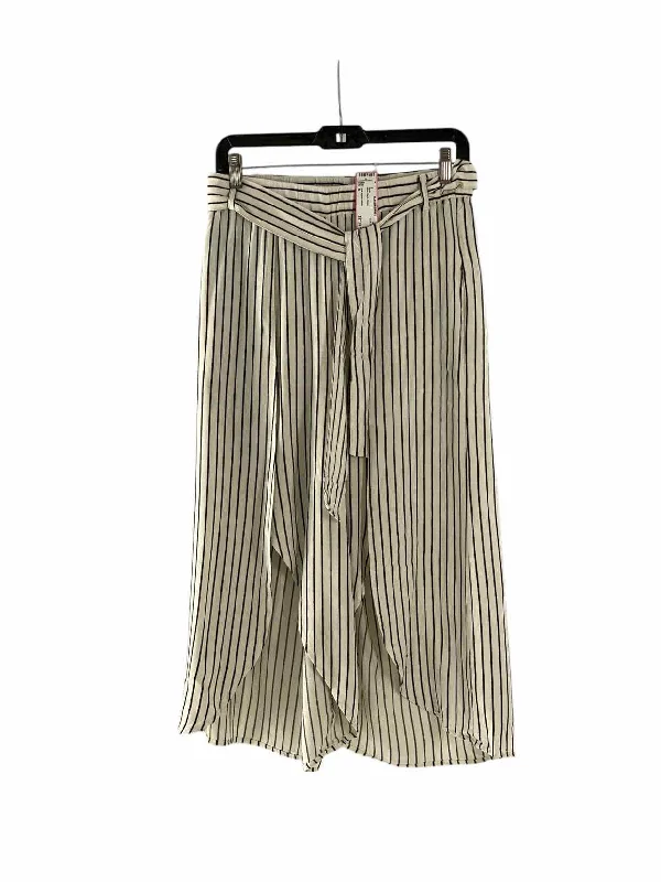 Jack by BB Dakota Size M White Black Stripes Pants Relaxed Fit Trousers