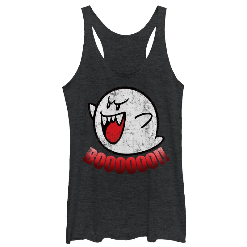Women's Nintendo Retro Boo Ghost Racerback Tank Top workout tank top