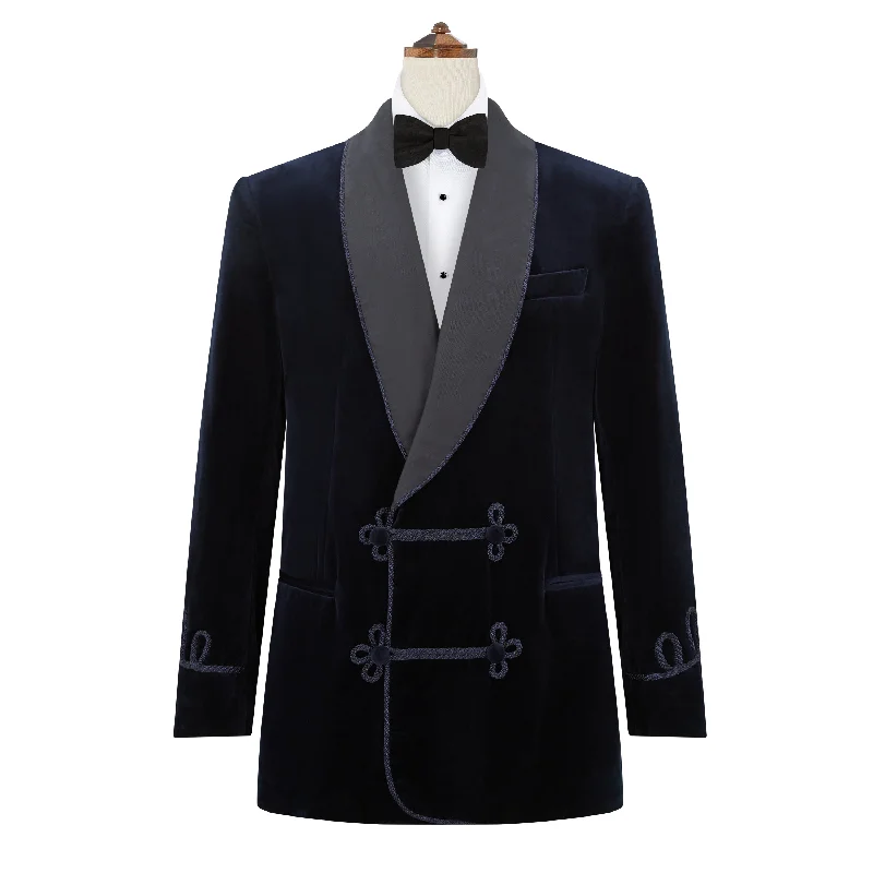 Bloomsbury Navy Velvet Jacket Quilted Jacket Puffer Jacket Insulated Jacket