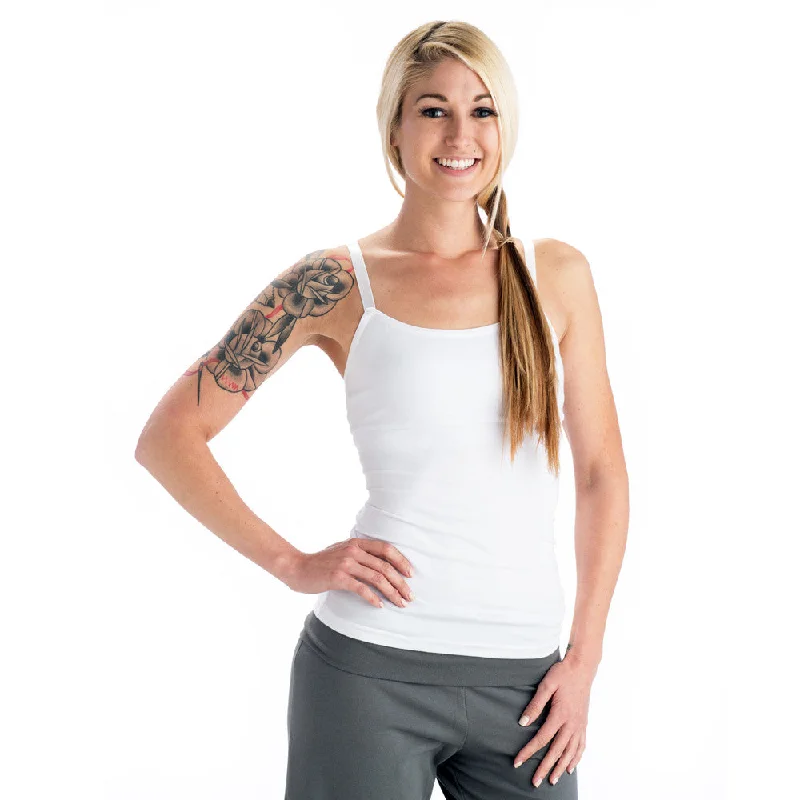 Strength Yoga Tank Camisole - White coral tank top