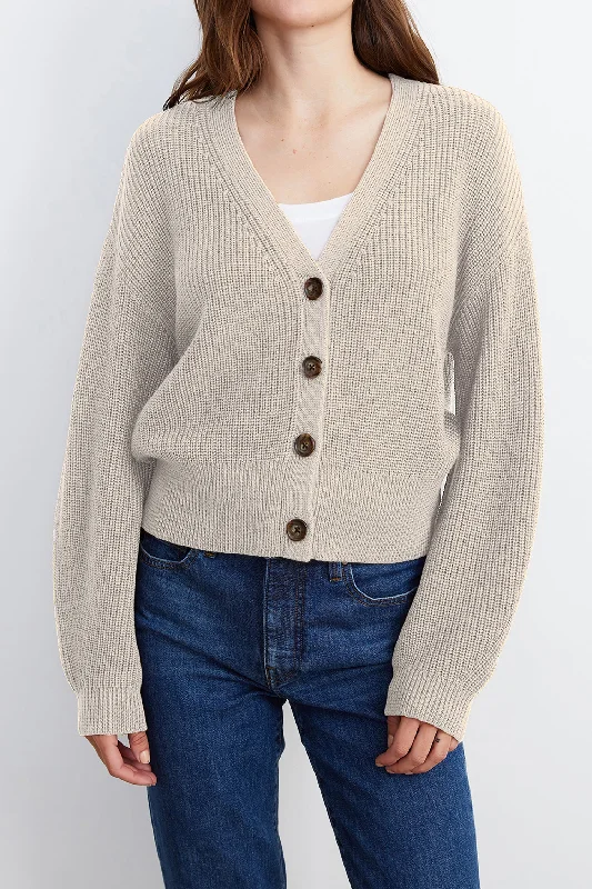 RILEY BUTTON-UP CARDIGAN Terry Blend Velvet Blend Canvas Blend