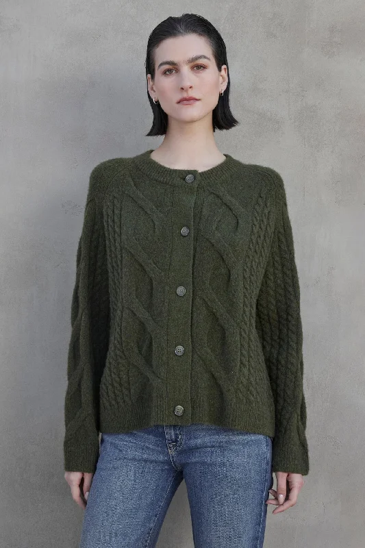 BEACHWOOD CARDIGAN Solid Print Embellished