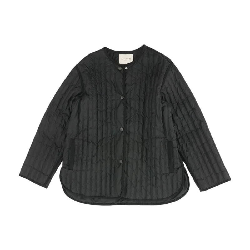 Black Quilted Jacket V-Neck Jacket Boat Neck Jacket Square Neck Jacket