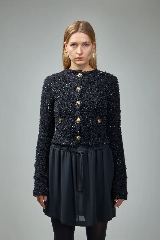 Cropped Cardigan Elasticated Padded Insulated