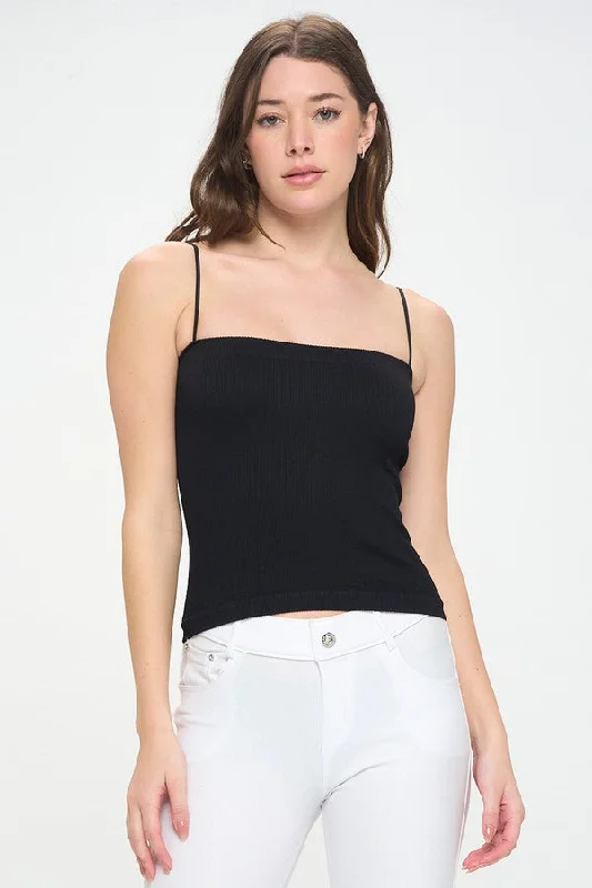 Women's Ribbed Seamless Tank stretchy tank top