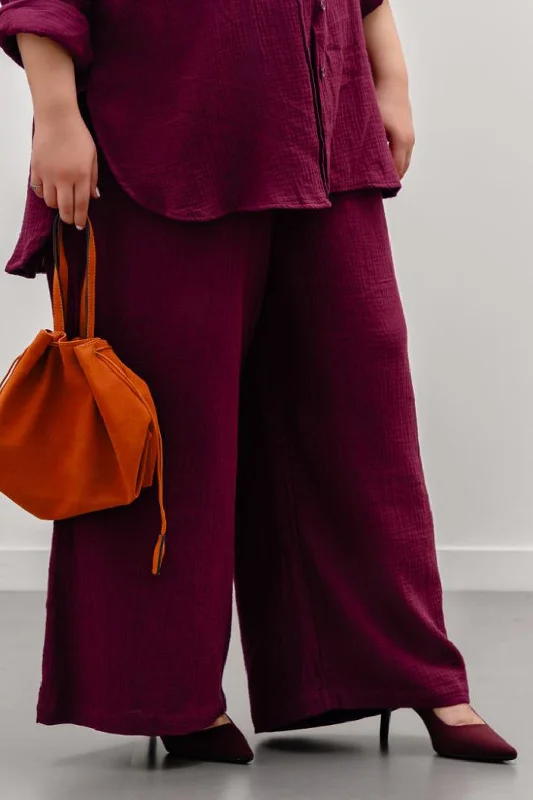 CURVE MUSLIN PANTS Comfy Zip-Up Pants
