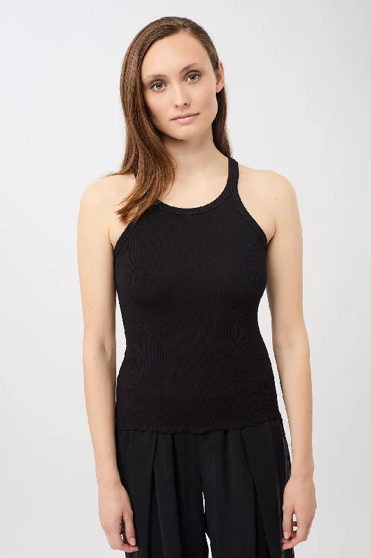 Ribbed Tank Top Black fashionable tank top