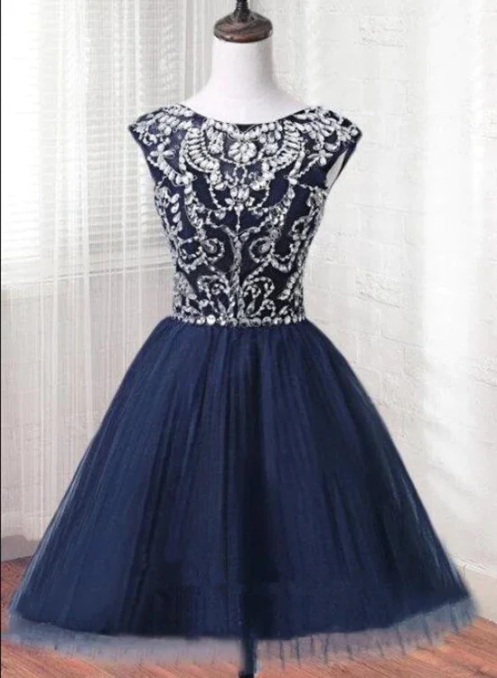 Short Tulle Beaded Dress Blue Knee Length Homecoming Dress, Cute Party Dress gh496 Tunics Denim casual Short Tulle Beaded Dress Blue Knee Length Homecoming Dress, Cute Party Dress gh496 Tunics Denim casual