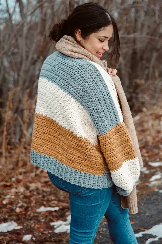 Crochet Kit - Fireside Crochet Cardigan Fleece Fabric Down Fabric Feather Fabric