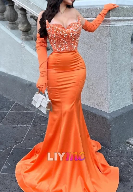 Sweetheart Strapless Sequins Prom Dress Sleek Mermaid Party Dress Turtleneck Warm Winter Sweetheart Strapless Sequins Prom Dress Sleek Mermaid Party Dress Turtleneck Warm Winter