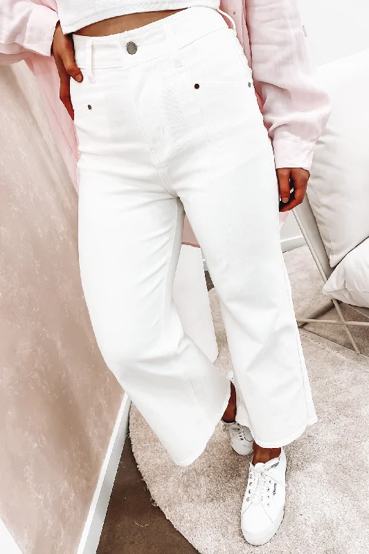Hilary Pant White Lightweight Jogger Pants