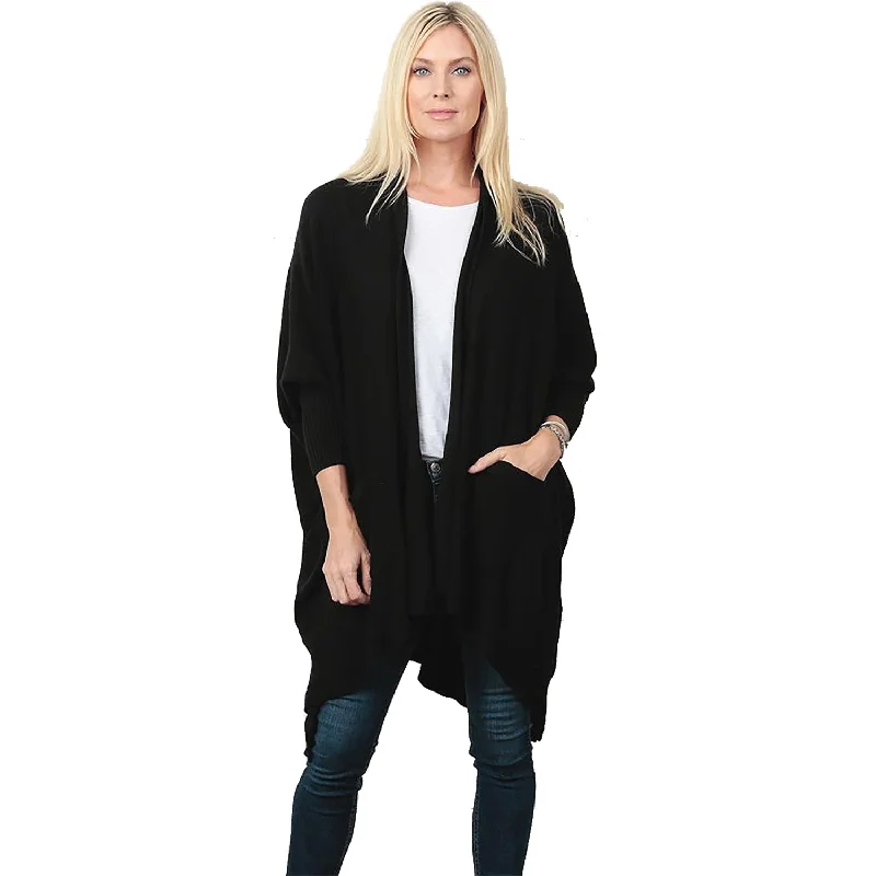 Women's Zestt Organics Organic Cotton Mila Cardigan Black Cardigan Knitwear Sweater