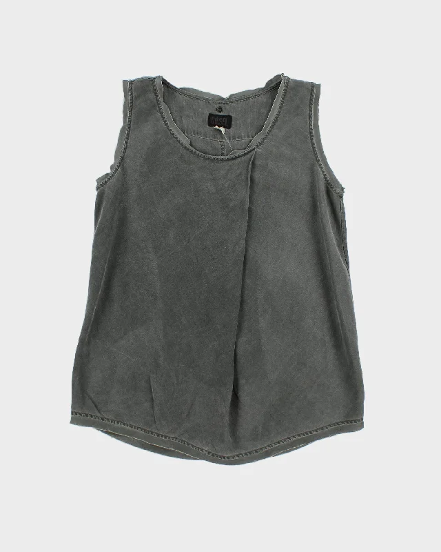 Diesel Grey Tank Top - S lace tank top