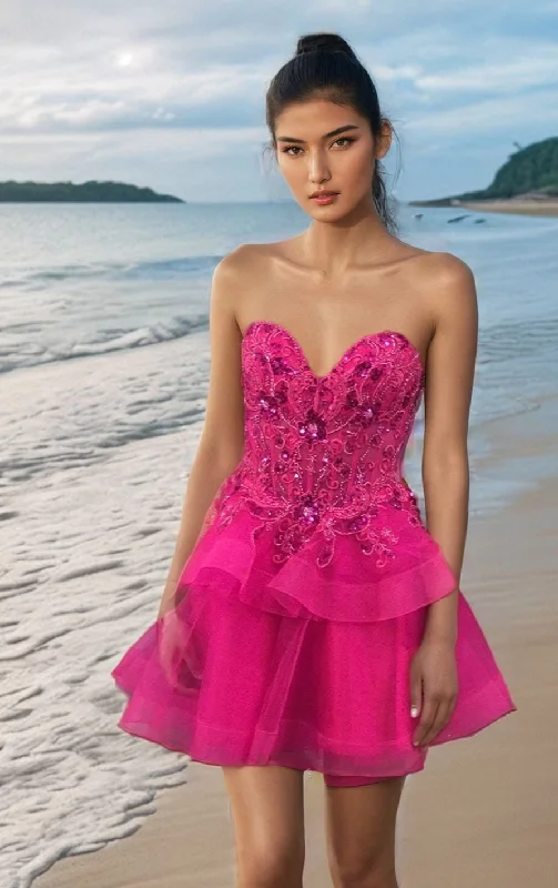 Jovani Short Party Dress 40503 Turtleneck Neckline Stylish