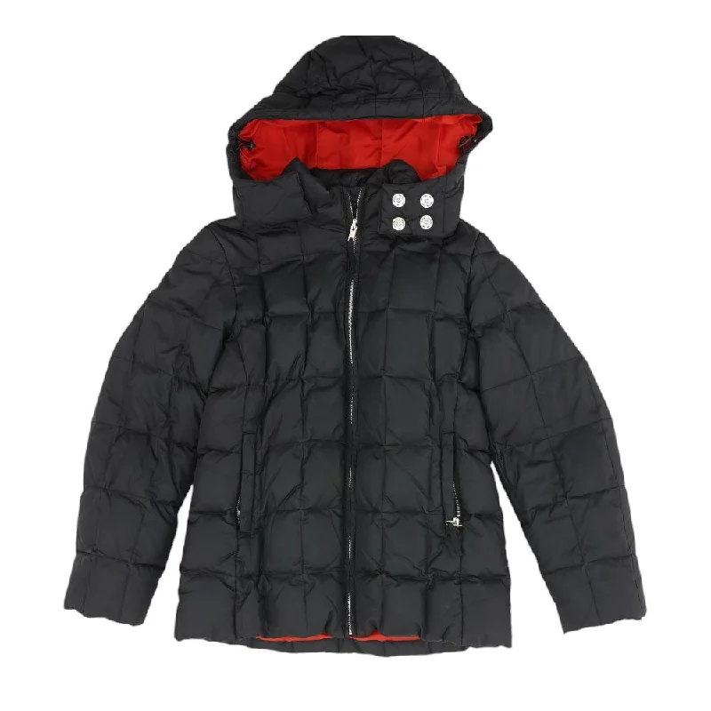 Black Solid Puffer Jacket Mesh Jacket Canvas Jacket Denim Jacket