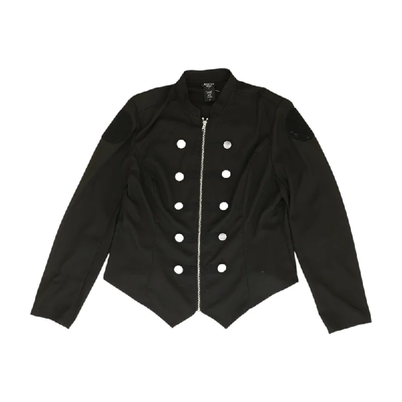 Black Solid Lightweight Jacket Jacket Blazer Coat