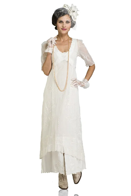 New Vintage Titanic Tea Party Dress in Ivory by Nataya Satin Halter Glamorous