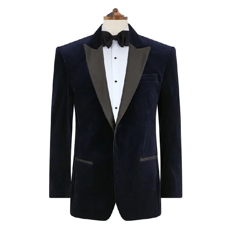 Bailey Navy Velvet Jacket Embroidered Jacket Appliqued Jacket Beaded Jacket