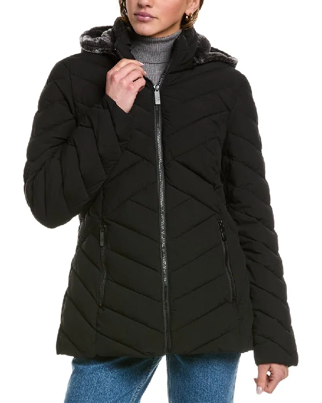 Nautica 3/4 Stretch Jacket Faux Fur Fabric Real Fur Fabric Shearling Fabric