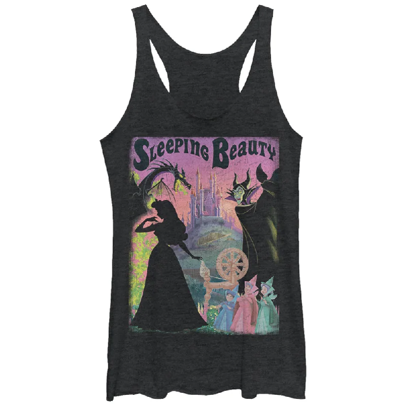 Women's Sleeping Beauty Silhouettes Racerback Tank Top crew neck tank