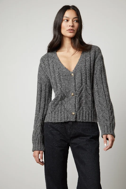 HAZEL ALPACA CABLE KNIT CARDIGAN Cardigan Knitwear Sweater